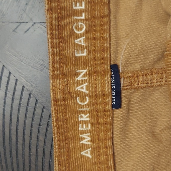AMERICAN EAGLE 6 Corduroy Tan Brown High Rise A-Line Button Down Mini Skirt - Picture 9 of 12